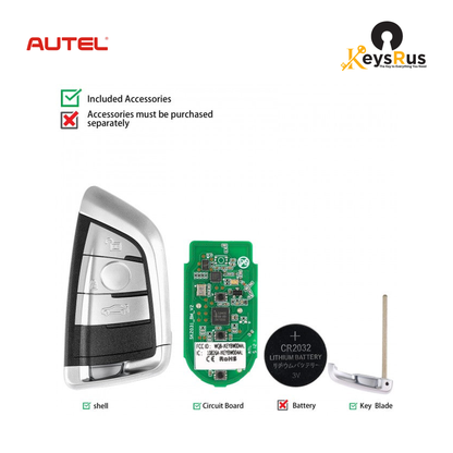 Autel IKEYRZ3T BMW Razor Style 3-Button Universal Smart Key — key construction and components