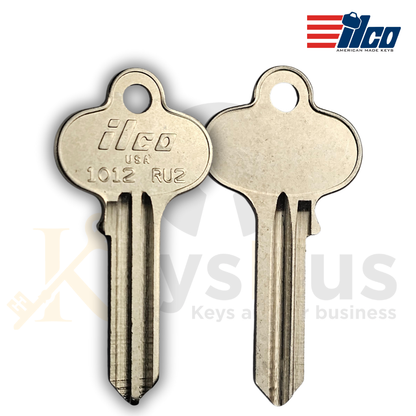 ILCO 1012 / RU2 Key Blanks – 10 Pack | 5-Pin RU Section | Compatible with Russwin Locks | Nickel-Plated Brass