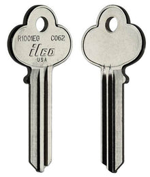 ILCO R1001EG / CO62 Key Blanks – 10 Pack | Nickel Plated Brass | 6 Pin | Genuine ILCO Brand