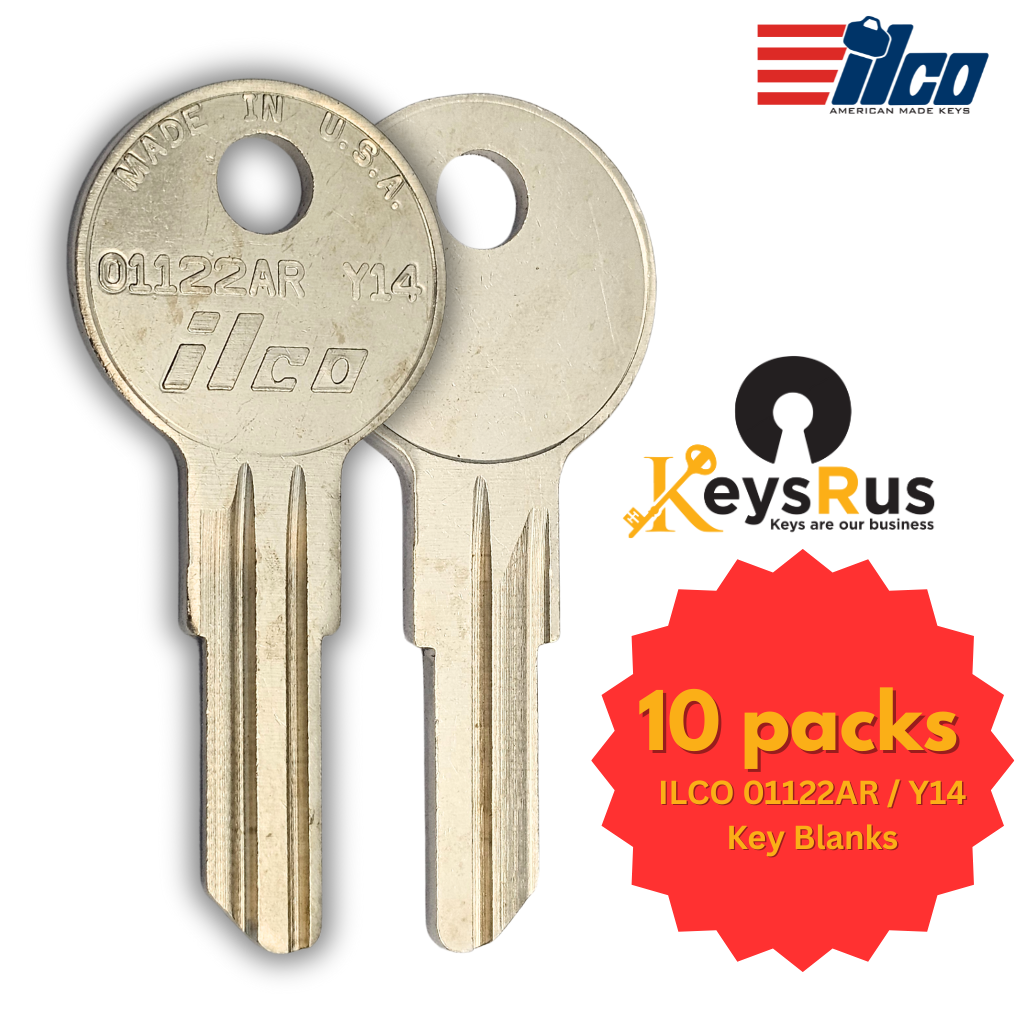 ILCO 01122AR / Y14 Key Blanks – 10 Pack | Compatible with RV, Toolbox, Equipment & Yale Locks