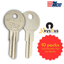 ILCO 01122R / Y13 Key Blanks – 10 Pack | Toolbox & Furniture Keyway | Brass Uncut Blanks