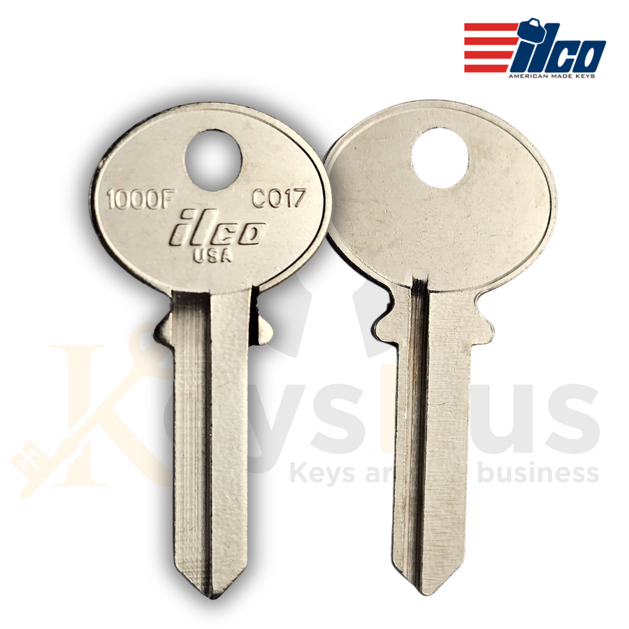 ILCO 1000F / CO17 Key Blanks, 10 Pack, 6-Pin Nickel-Plated Brass Blanks for CCL and Corbin Locks