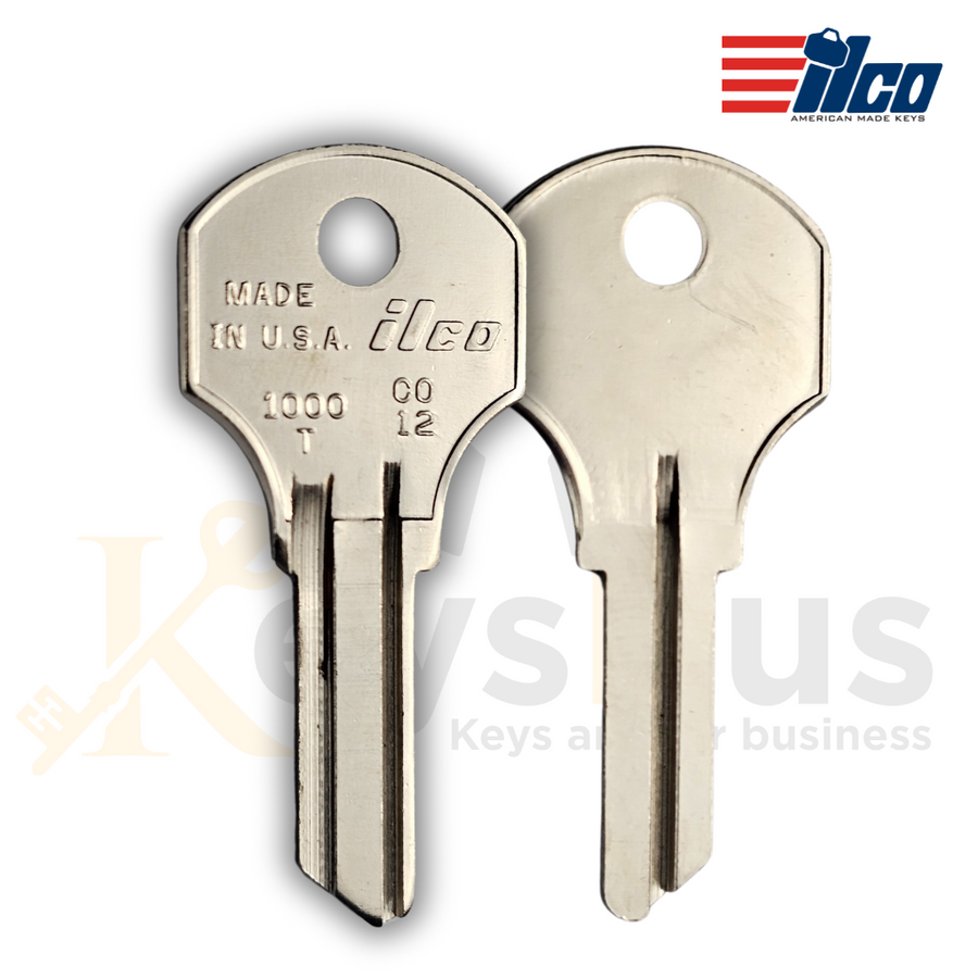 ILCO 1000T / CO12 Key Blanks, 10 Pack, 6-Pin Key Blank for Furniture & Cabinet Locks