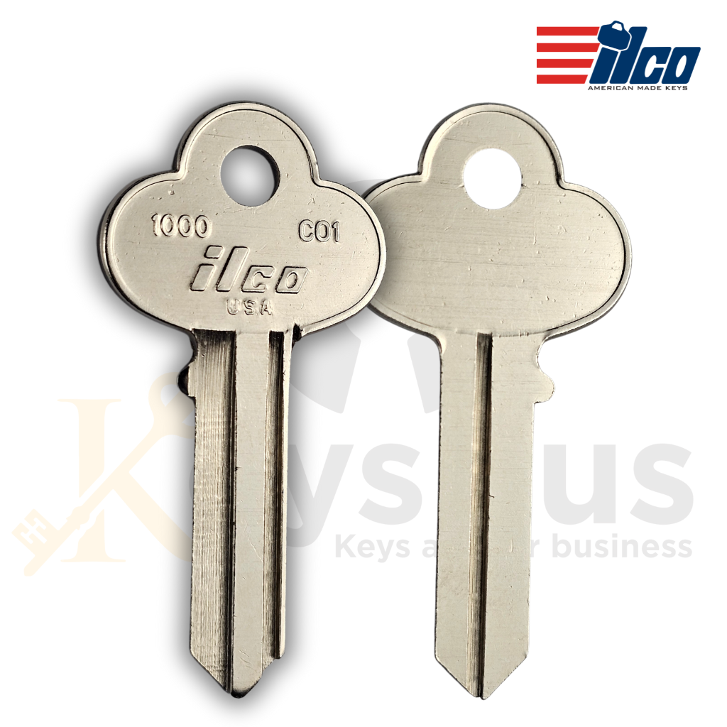 ILCO 1000 / CO1 Key Blanks – 10 Pack | 5-Pin Nickel-Plated Brass | Compatible with Corbin, Action, AMF, LaBelle, LL, Shur-Lock & More
