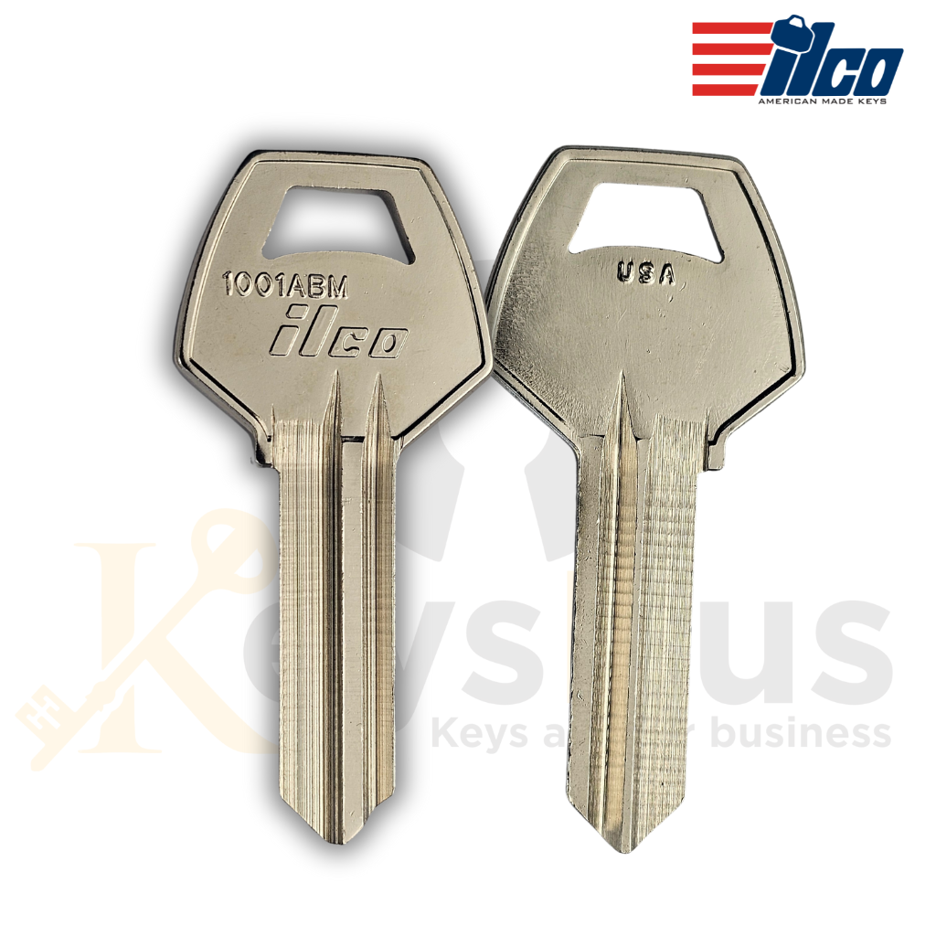 ILCO 1001ABM Key Blanks – 10 Pack | For Residential & Commercial Corbin Locks | Nickel-Plated Brass