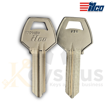 ILCO 1001ABM Key Blanks – 10 Pack | For Residential & Commercial Corbin Locks | Nickel-Plated Brass