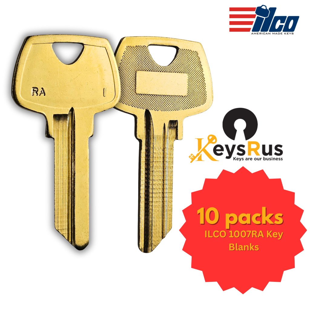 ILCO 1007RA Key Blanks – 10 Pack | 5-Pin RA Section Key for Sargent Locks | Nickel Silver