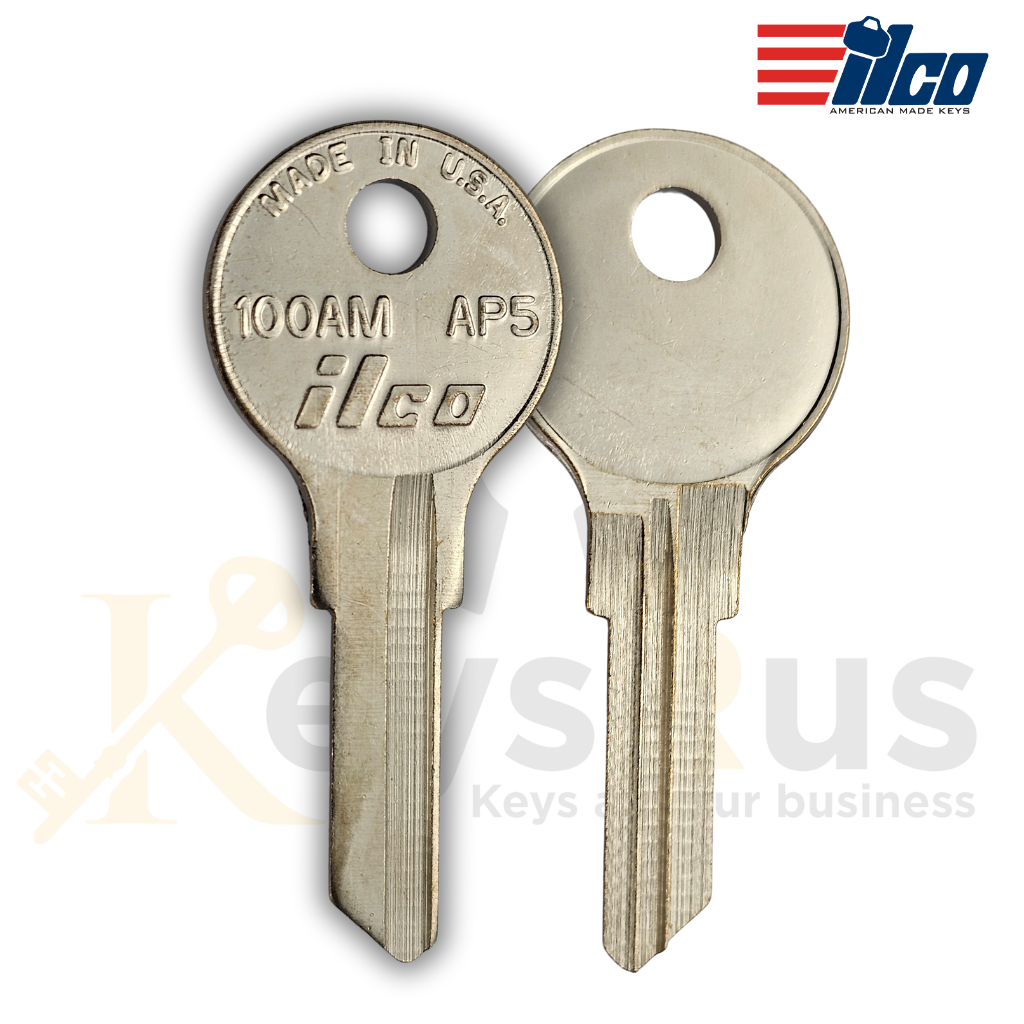 ILCO 100AM / AP5 Key Blanks – 10 Pack | Nickel Plated Brass | Master Key Compatible with Chicago, Diebold, Mosler, Steelcase & Trimark