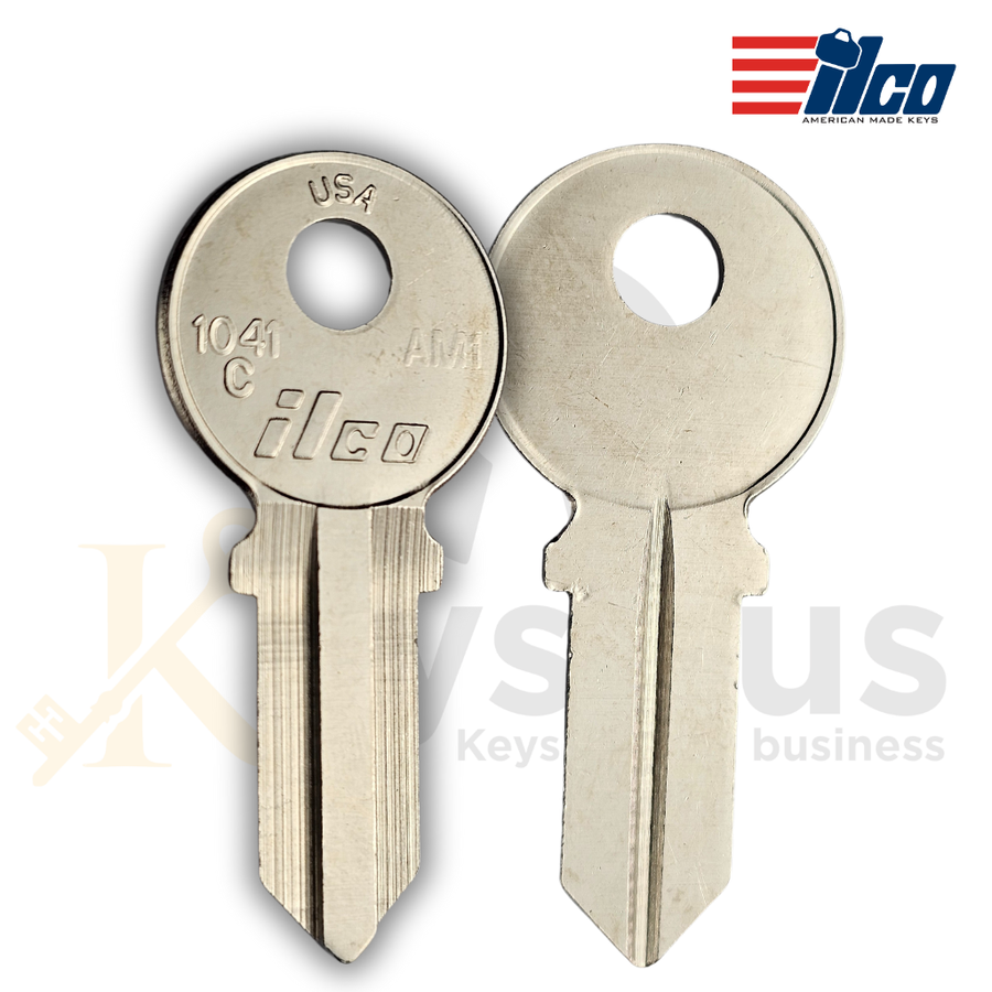 ILCO 1041C / AM1 Key Blanks, 10 Pack, Padlock Key Blanks for American Lock, Fortress, Junkunc & More, Nickel-Plated Brass