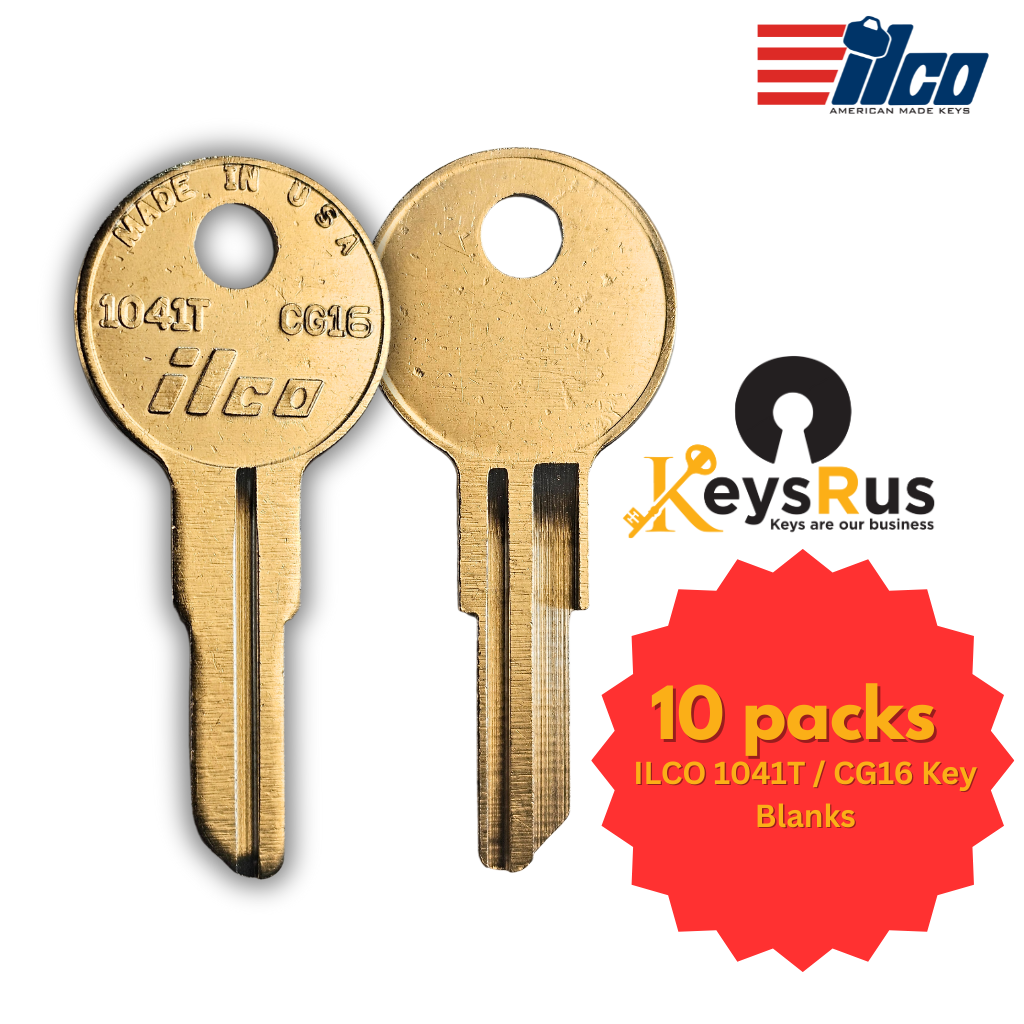 ILCO 1041T / CG16 Key Blanks – 10 Pack | Brass | Compatible with Chicago, Craftsman, Herman Miller, Steelcase, Alarm Locks & More