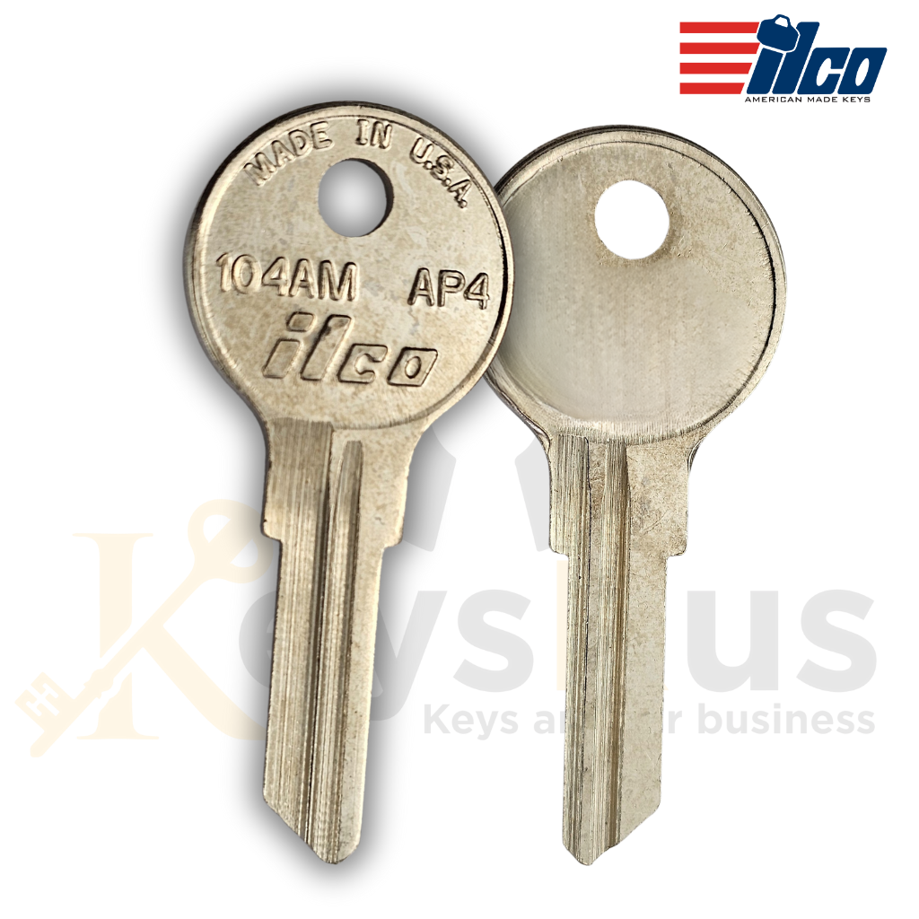 ILCO 104AM / AP4 Key Blanks – 10 Pack | Brass | Compatible with Chicago, Cessna, AMF, and Steelcase Locks