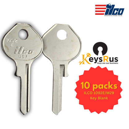 ILCO 1092E / M9 Key Blanks – 10 Pack | Precision Brass Blanks for Master Padlocks | Made in USA
