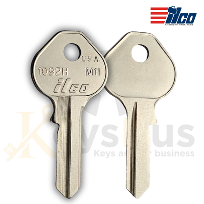 Ilco 1092H / M11 Key Blanks – 10 Pack for Master Padlocks | Nickel‑Plated Brass (Uncut)