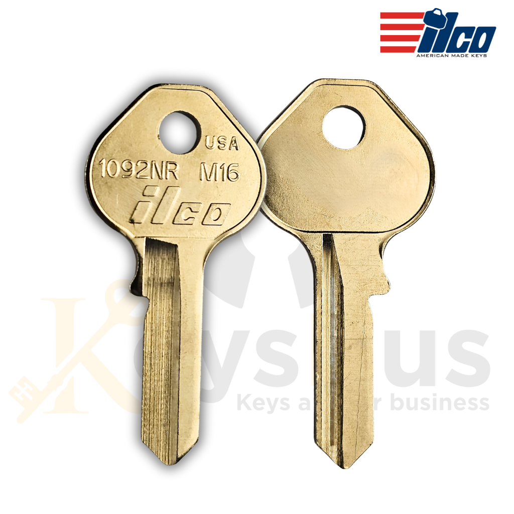 ILCO 1092NR / M16 Key Blank – 10-Pack | Padlock Key Blanks Compatible with Master® Locks
