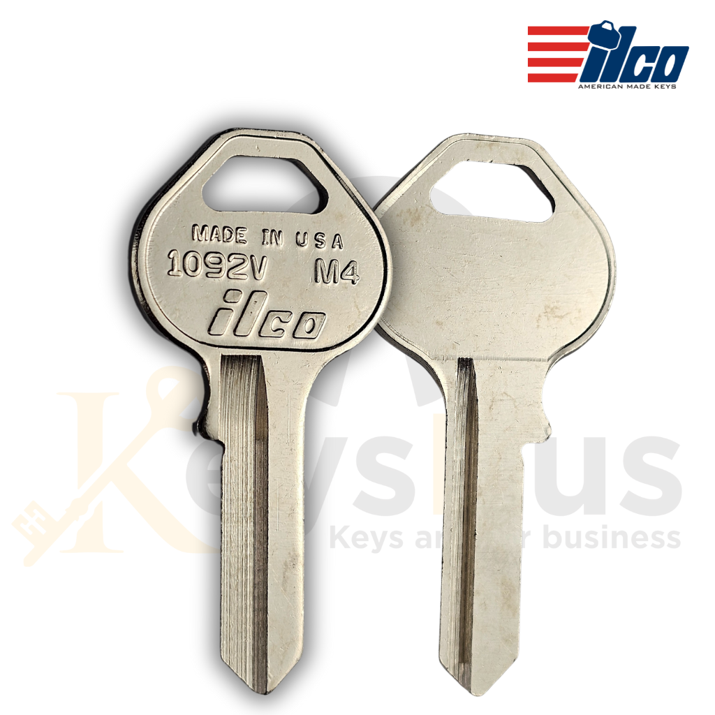 ILCO 1092V / M4 Key Blanks – 10 Pack | Master Padlock Replacement Keys | Nickel-Plated Brass | Made in USA