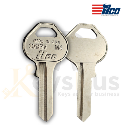 ILCO 1092V / M4 Key Blanks – 10 Pack | Master Padlock Replacement Keys | Nickel-Plated Brass | Made in USA