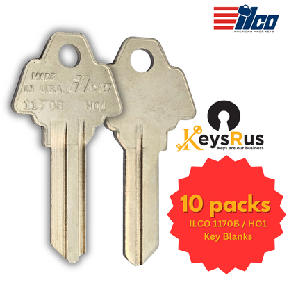 ILCO 1170B / HO1 Key Blanks – 10 Pack | H01 5-Pin Keyway | Residential & Commercial Use