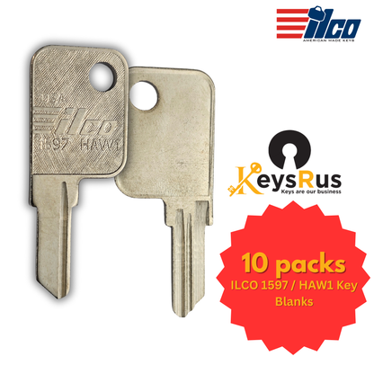 ILCO 1597 / HAW1 Key Blanks – 10 Pack | Fits Haworth, Anderson Hickey, Hudson, nVision Furniture Locks