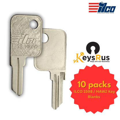 ILCO 1598 / HAW2 / JMA HAW3D Key Blanks – 10 Pack | Fits Haworth, Anderson Hickey, Hudson, nVision Furniture Locks