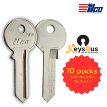 ILCO 191A VIRO Key Blanks – 10 Pack | Nickel-Plated Brass Padlock Key Blanks | Compatible with Viro, Squire, Brinks & More