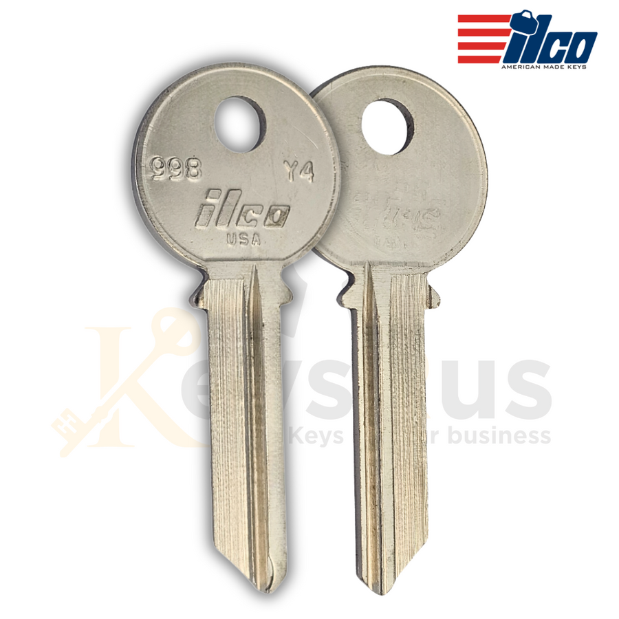 ILCO 998 / Y4 Key Blanks, 10 Pack, 6-Pin G Section Master Key, Fits Yale Locks