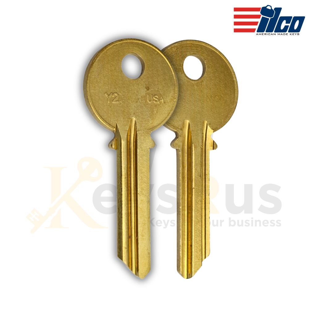 ILCO 999A / Y2-BR Key Blanks – 10 Pack – 6-Pin Brass Keys for Yale Sys ...