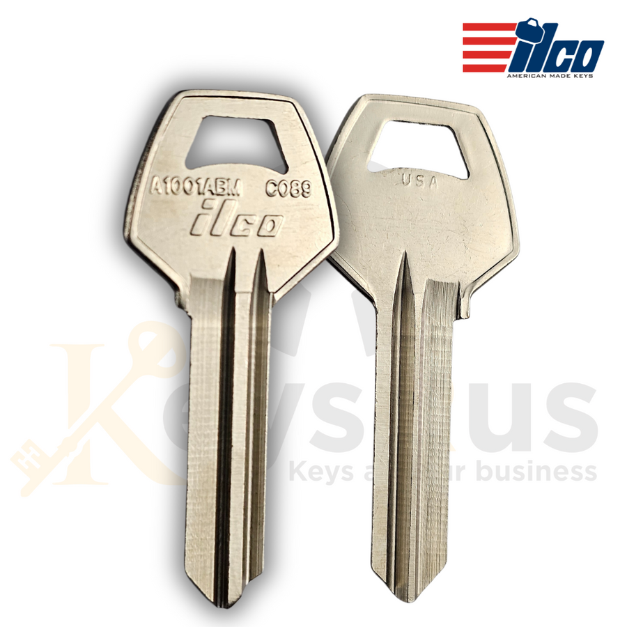 ILCO A1001ABM / CO89 Key Blank, Corbin 6-Pin Bypass, Brass, 10 Pack
