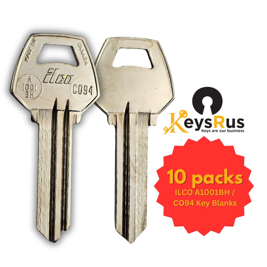 ILCO A1001BH / CO94 Key Blanks – 10 Pack | 6-Pin Key Blanks for Corbin Locks | Nickel-Plated Brass – 59B1 Section