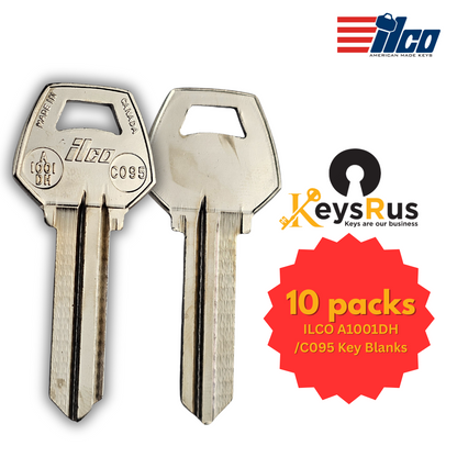 ILCO A1001DH / CO95 Key Blanks – 10 Pack | 6-Pin Key Blanks for Corbin Locks | Nickel-Plated Brass – 59B2 Section