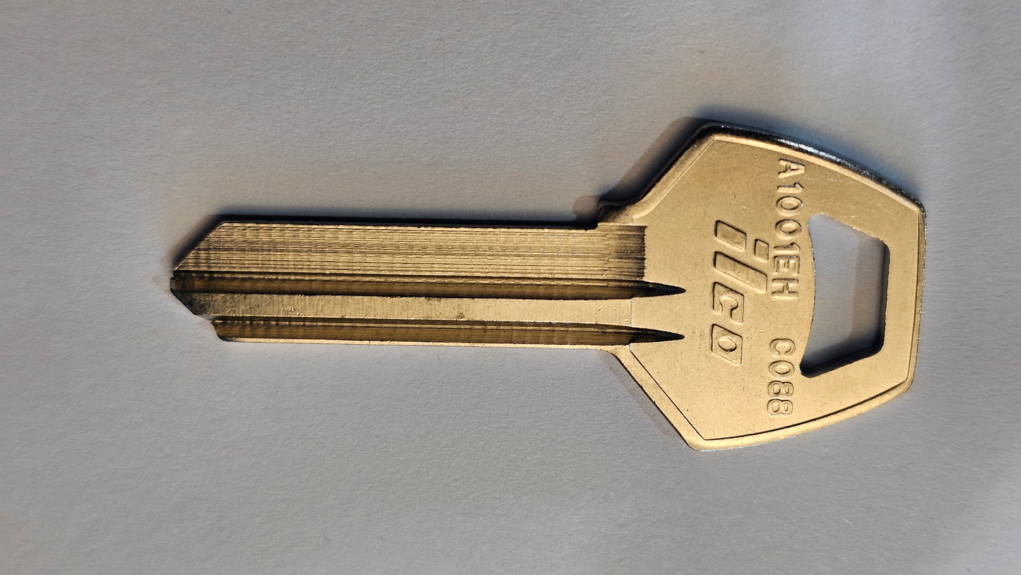 ILCO A1001EH / C088 Key Blank – Corbin C088 Keyway | 6-Pin EH Section | Nickle Plated Brass