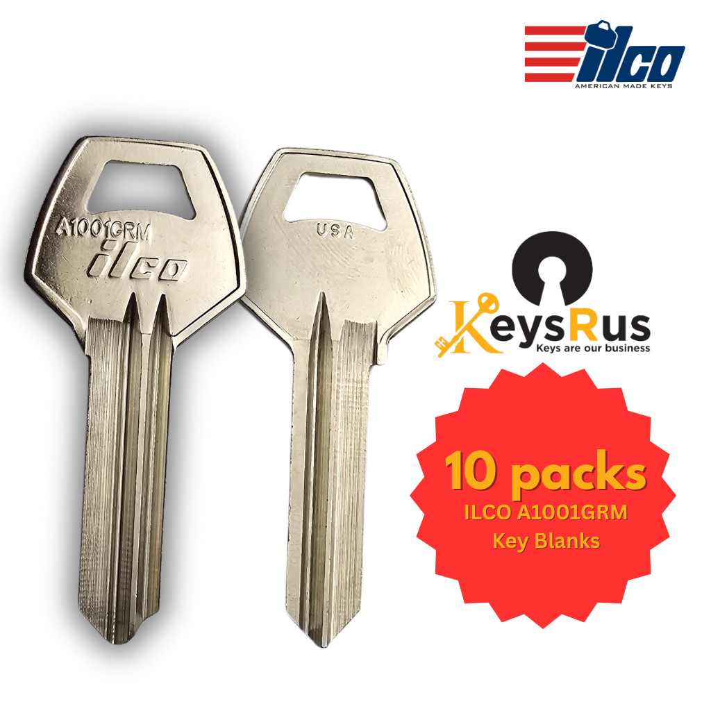 ILCO A1001GRM Key Blanks – 10 Pack | For Corbin Locks | Nickel-Plated Brass