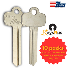 ILCO A1114E SFIC Key Blank – E Section – 5/6/7 Pin – 10/Pack | Compatible with Best Interchangeable Core Locks | Nickel Silver
