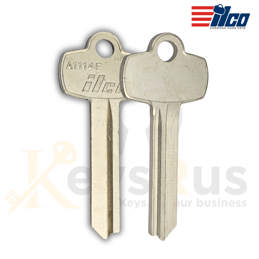 ILCO A1114E SFIC Key Blank, E Section, 5/6/7 Pin, 10 pack, Compatible with Best Interchangeable Core Locks, Nickel Silver