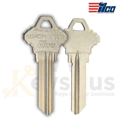 ILCO A1145H / SC15 Key Blanks -Nickel-Plated Brass – L Section – 10 Pack | Locksmith & Security Keys