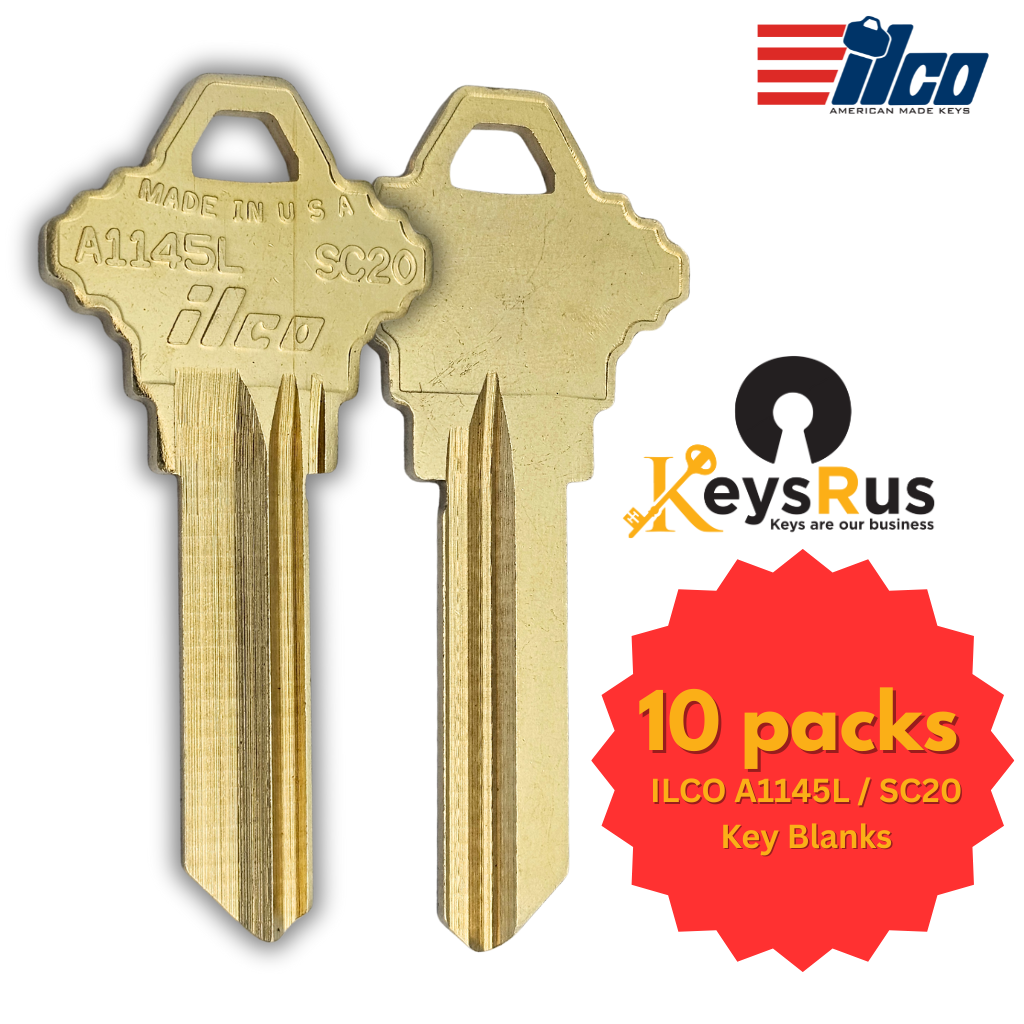 ILCO A1145L / SC20 Key Blanks – 6-Pin – Nickel-Plated Brass – L Section – 10 Pack | Locksmith & Security Keys