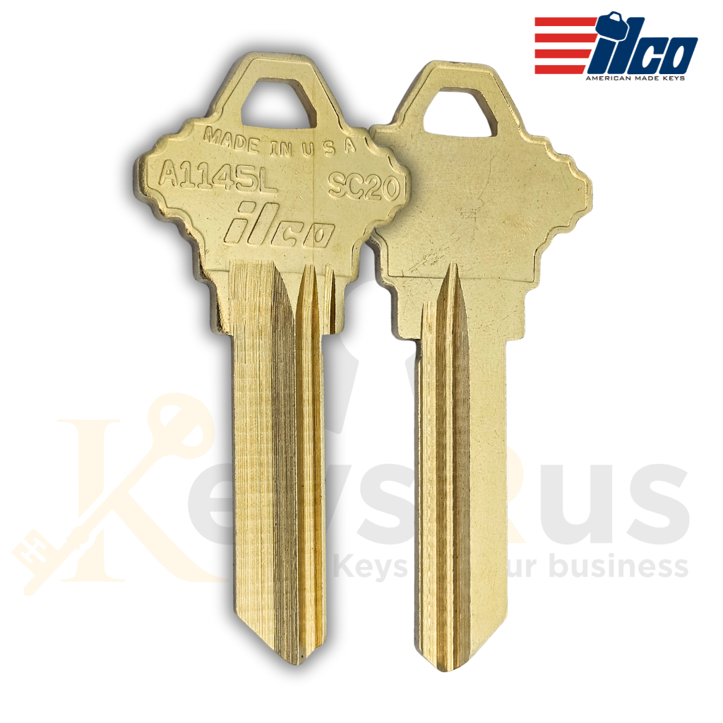 ILCO A1145L / SC20 Key Blanks – 6-Pin – Nickel-Plated Brass – L Section – 10 Pack | Locksmith & Security Keys