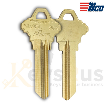 ILCO A1145L / SC20 Key Blanks – 6-Pin – Nickel-Plated Brass – L Section – 10 Pack | Locksmith & Security Keys