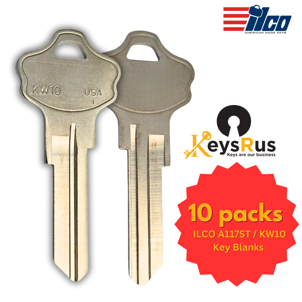 ILCO A117ST / KW10 Key Blanks – 10 Pack