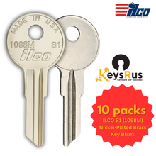ILCO B1 (1098M) Nickel-Plated Brass Key Blank – 10 Pack, Fits Automotive, Lawn Equipment, & More
