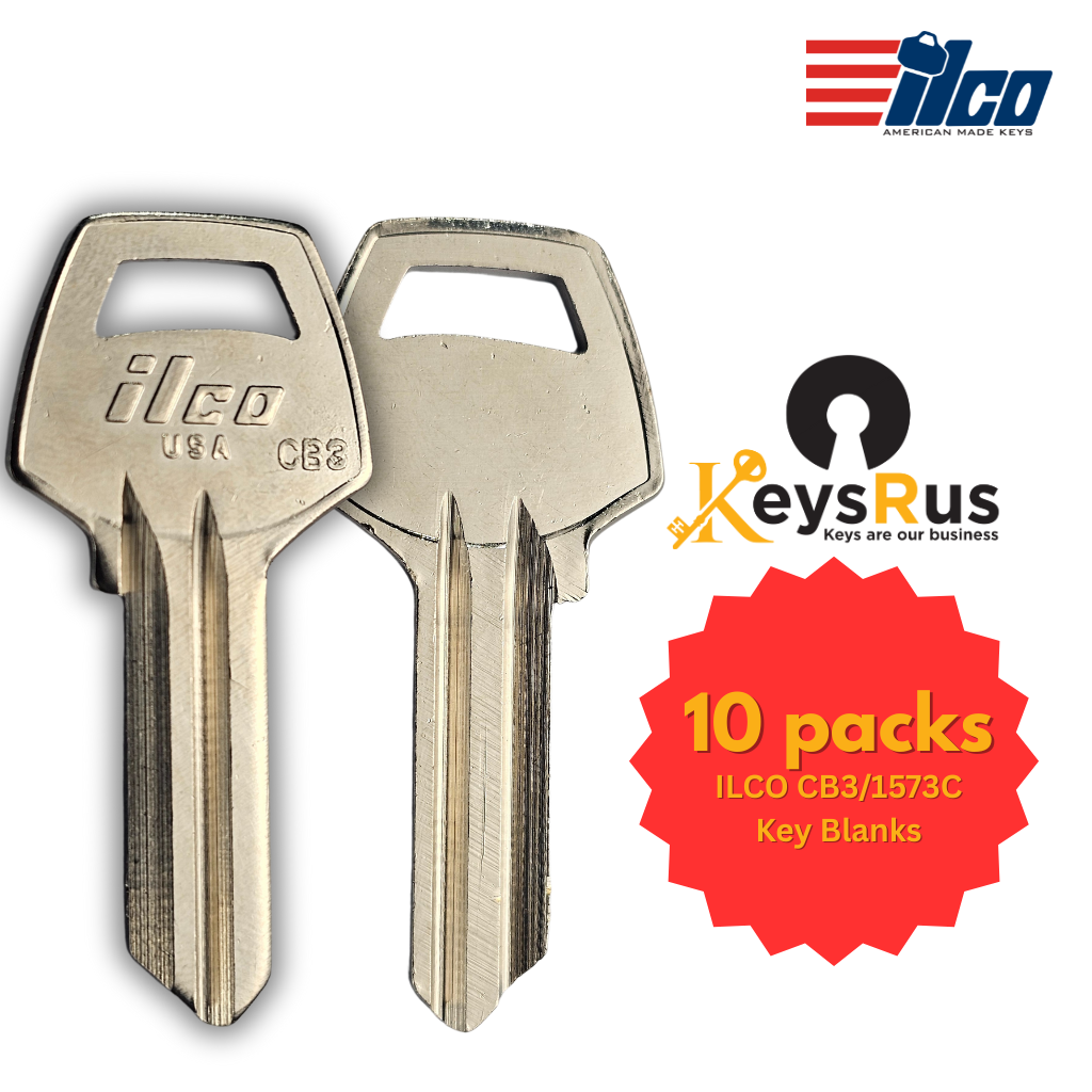 Ilco CB3 / 1573C Key Blanks – 10 Pack (Club Lock, Corbin, Russwin) | Nickel‑Plated Brass (Uncut)