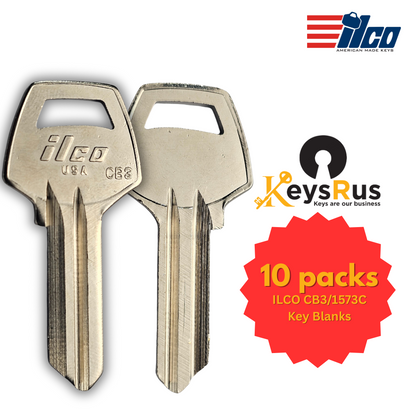 Ilco CB3 / 1573C Key Blanks – 10 Pack (Club Lock, Corbin, Russwin) | Nickel‑Plated Brass (Uncut)