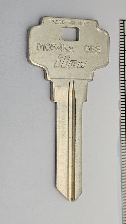 ILCO D1054KA / DE8 Key Blanks – 10/Pack