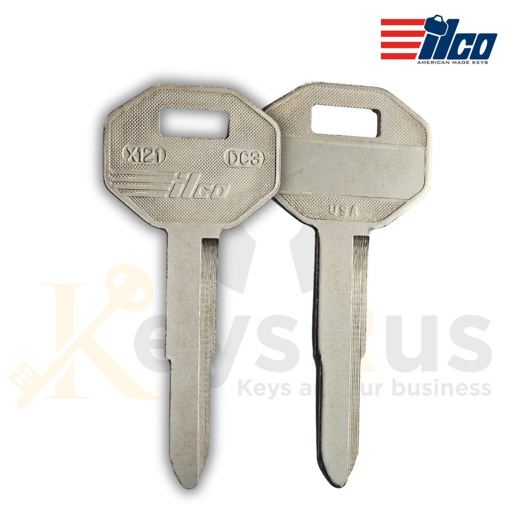 ILCO DC3 / X121 Key Blank – Uncut Brass Key for Dexter by Schlage Locks – Single or Bulk
