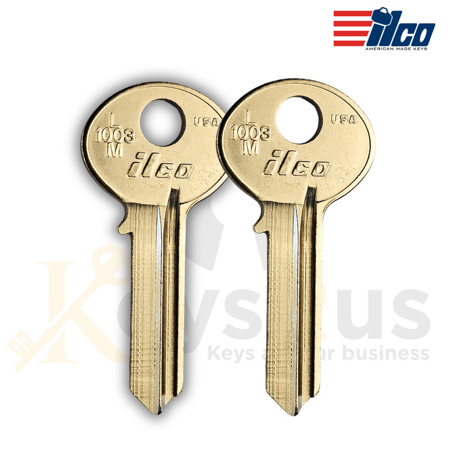 ILCO L1003M / CO105 Key Blanks, 10 Pack, Fits Boat Switches, CCL, Simplex, Cutler Mailbox Locks, Nickel-Plated Brass