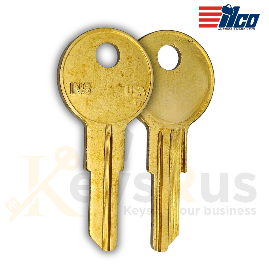 ILCO L1054B / IN8 Brass Key Blanks, 10 Pack, Wide Compatibility, Made in USA by Taylor/ILCO