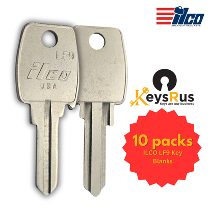 ILCO LF9 Key Blanks – 10 Pack | For Lowe & Fletcher Locks | Nickel-Plated Brass