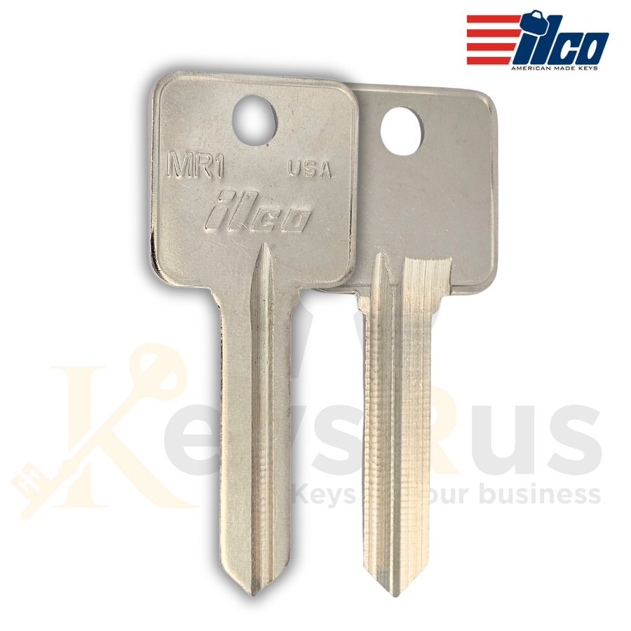 ILCO MR1 Key Blanks, 10 Pack, Fits Metal-Rousseau Mailbox Locks, Nickel-Plated Brass, Made in USA