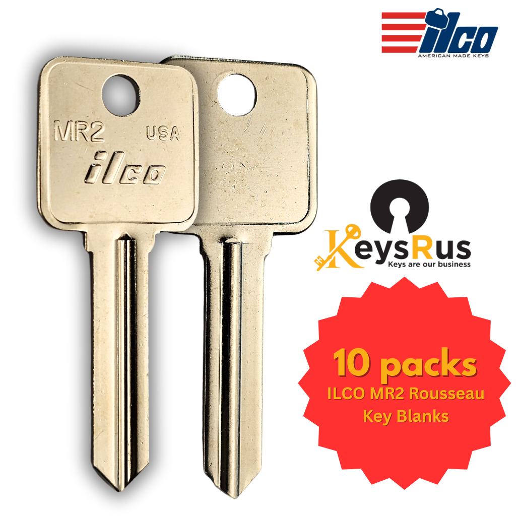 ILCO MR2 Rousseau Key Blank – 10 Pack (Nickel-Plated Brass)