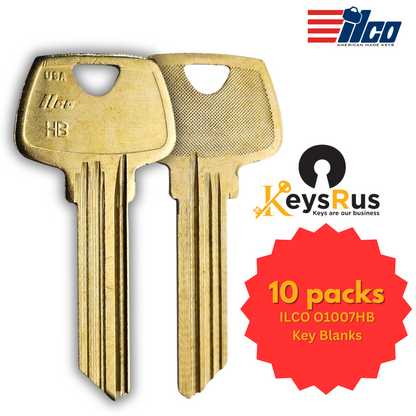 ILCO O1007HB Key Blanks – 10 Pack | 6-Pin HB Section Key for Sargent Locks | Nickel Silver