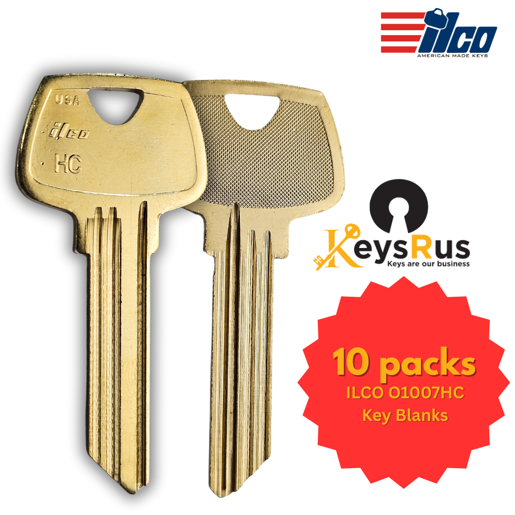 ILCO O1007HC Key Blanks – 10 Pack | 6-Pin HC Section Key for Sargent Locks | Nickel Silver